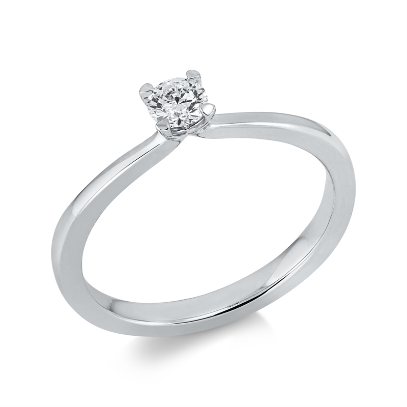 Image 90001311 - Ring 4er-Krappe 18 kt WG, GIA6551606501, 1 Brill. 0,20 ct, TW-vsi, ...