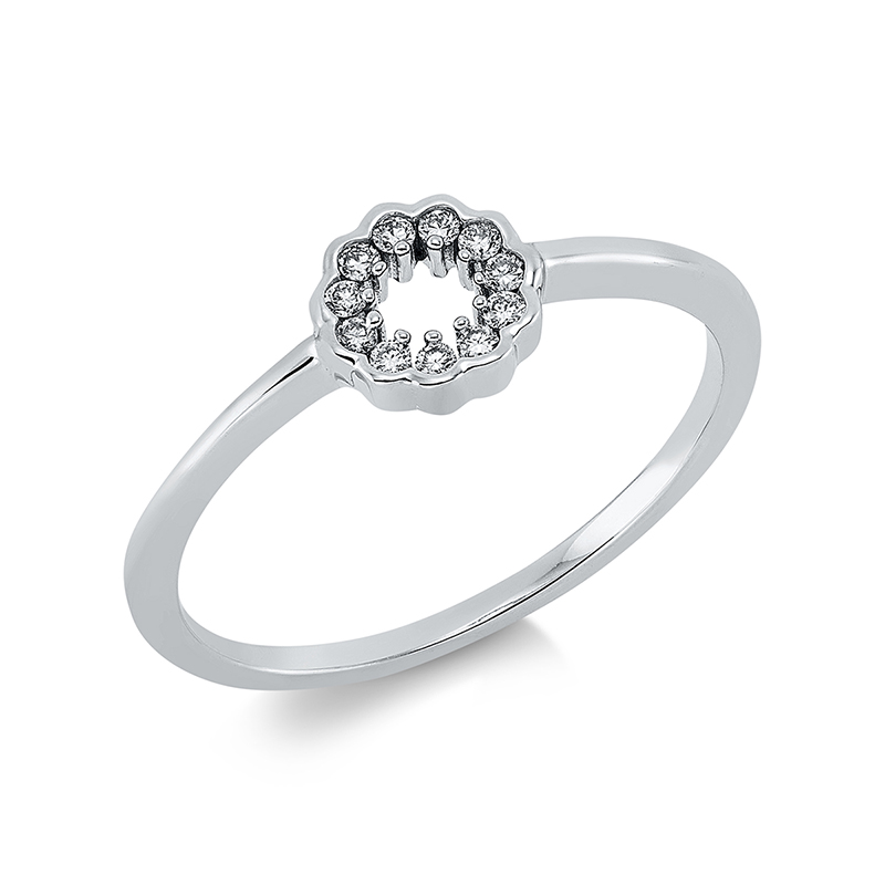 Image 90001323 - Ring 18 kt WG, 11 Brillanten 0,08 ct, TW-si, Ø:6,4 mm, Weite:53 =*=*= Unterkategorie: ...