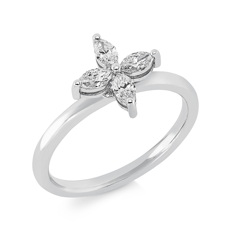 Image 90001335 - Ring 18 kt WG, 4 Navette 0,47 ct, F-vsi, Weite:54 =*=*= Unterkategorie: Modern Woman, ...