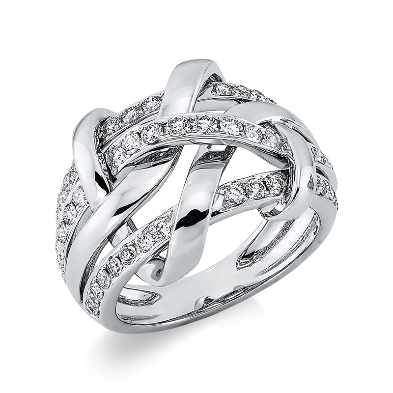 Image 90001367 - Ring 18 kt WG, 54 Brillanten 0,88 ct, TW-vsi, B:16,5 mm, Weite:53 =*=*= Unterkategorie: ...