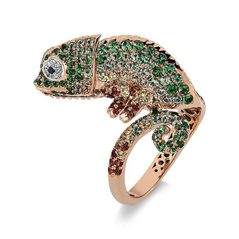 Image 90001345 - Ring 18 kt RG WG Chamäleon, 12 Brillanten 0,07 ct, TW-vsi, 2 Brillanten 0,01 ct, ...