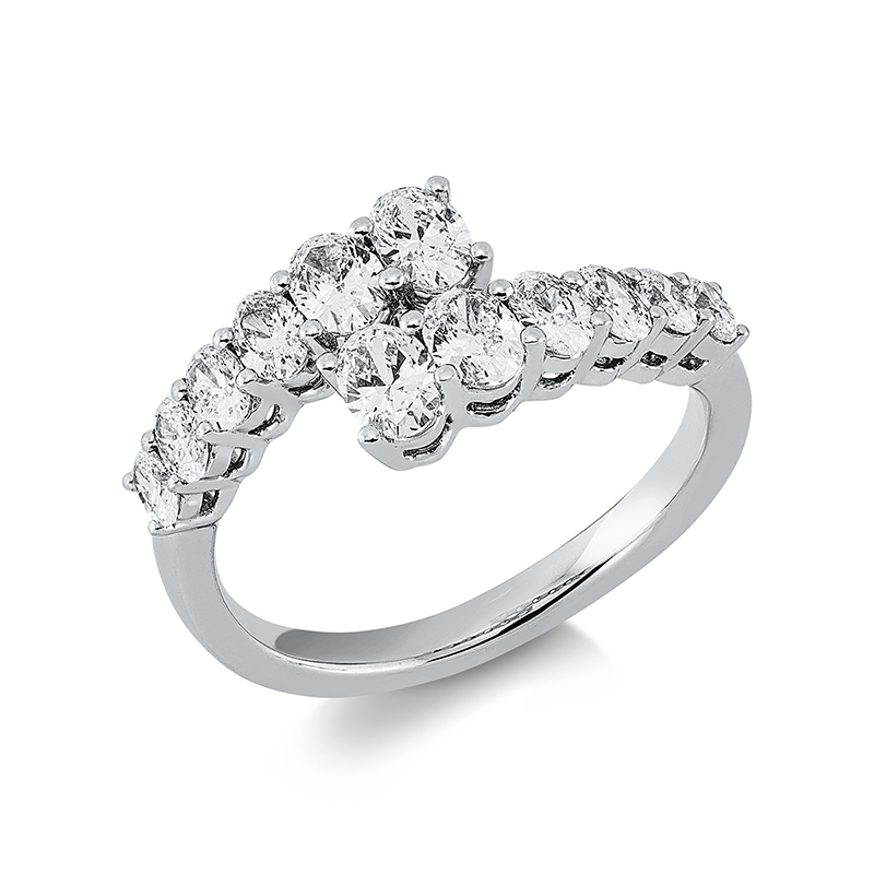 Image 90001370 - Ring 18 kt WG, 12 Oval 1,20 ct, TW-vsi, B:9,0 mm, Weite:54 =*=*= Unterkategorie: ...