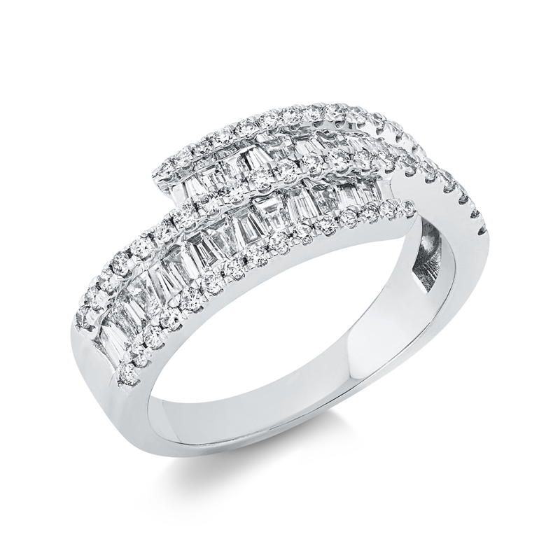 Image 90001396 - Ring 18 kt WG, 30 Trapeze 0,61 ct, TW-si, 51 Brillanten 0,40 ct, TW-si, ...