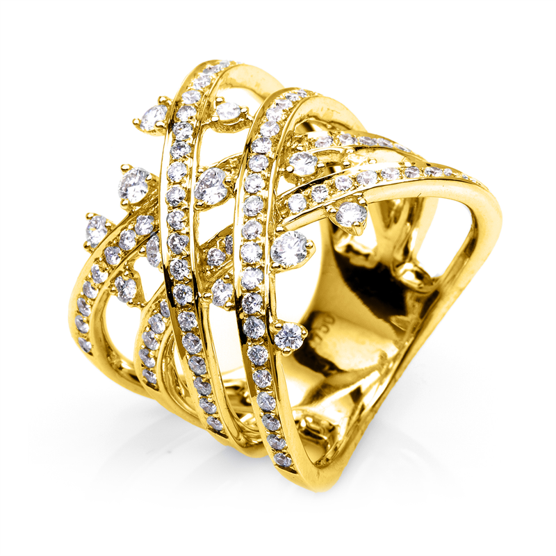 Image 90001409 - Ring 18 kt GG, 93 Brillanten 1,30 ct, TW-vsi/si, Weite:53 =*=*= Unterkategorie: ...