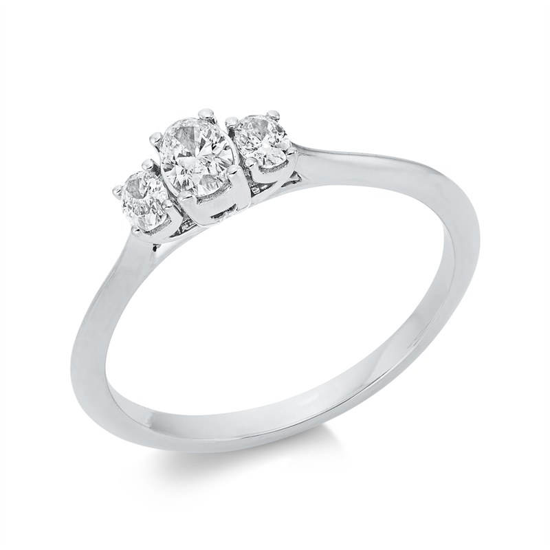 Image 90001414 - Ring 18 kt WG, 1 Oval 0,19 ct, TW-si, 2 Oval 0,17 ct, TW-si, ...