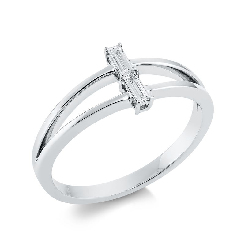 Image 90001418 - Ring 18 kt WG, 2 Baguette 0,10 ct, TW-vsi, Weite:53 =*=*= Unterkategorie: Baguette, ...