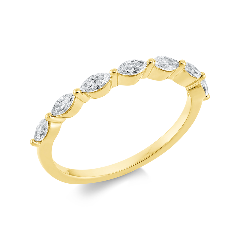 Image 90001419 - Ring 18 kt GG, 7 Navette 0,42 ct, TW-vsi, Weite:53 =*=*= Unterkategorie: Memoire halb, ...