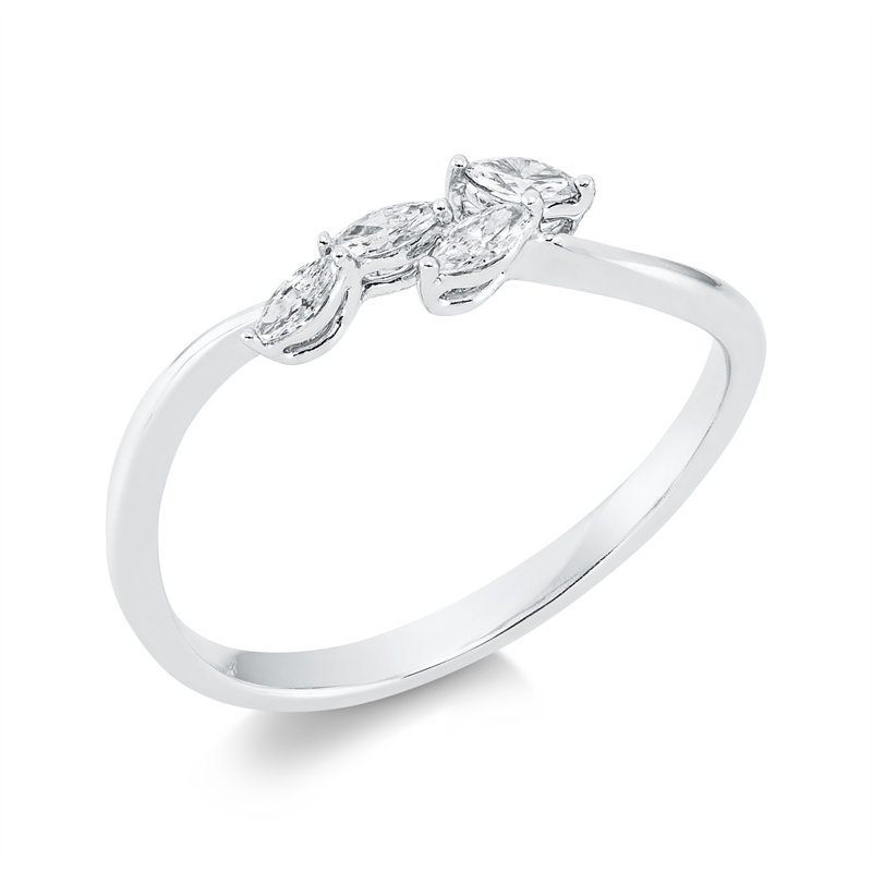 Image 90001430 - Ring 18 kt WG, 4 Navette 0,12 ct, TW-vsi, Weite:52 =*=*= Unterkategorie: Modern Woman, ...