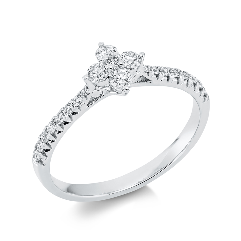 Image 90001431 - Ring 18 kt WG, 21 Brillanten 0,33 ct, TW-si, H:6,5 mm, B:6,6 mm, ...