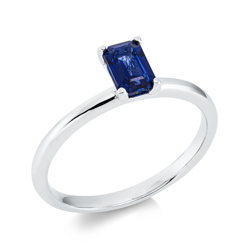 Image 90001435 - Ring 4er-Krappe 18 kt WG, 1 Saphir 0,65 ct blau, Weite:53 =*=*= Unterkategorie: ...