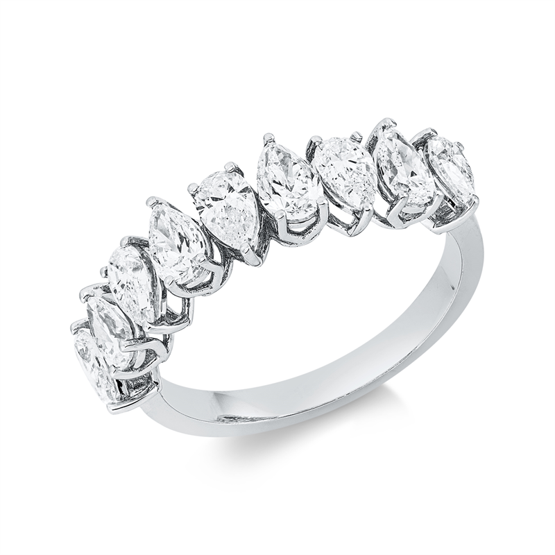 Image 90001439 - Ring 18 kt WG, 9 Tropfen 1,72 ct, F-vsi, Weite:53 =*=*= Unterkategorie: Memoire halb, ...