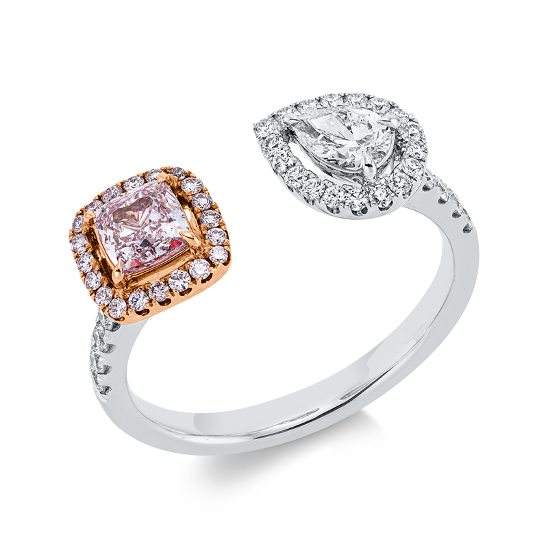 Image 90001440 - Ring 18 kt WG RG, GIA 2237543140, 10 Brillanten 0,16 ct, TW-vsi/si, 20 Brillanten 0,08 ...