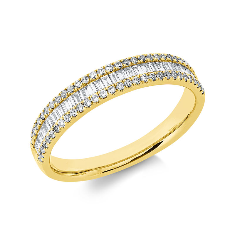 Image 90001457 - Ring 18 kt GG, 32 Baguette 0,23 ct, TW-si, 60 Brillanten 0,21 ct, TW-si, ...