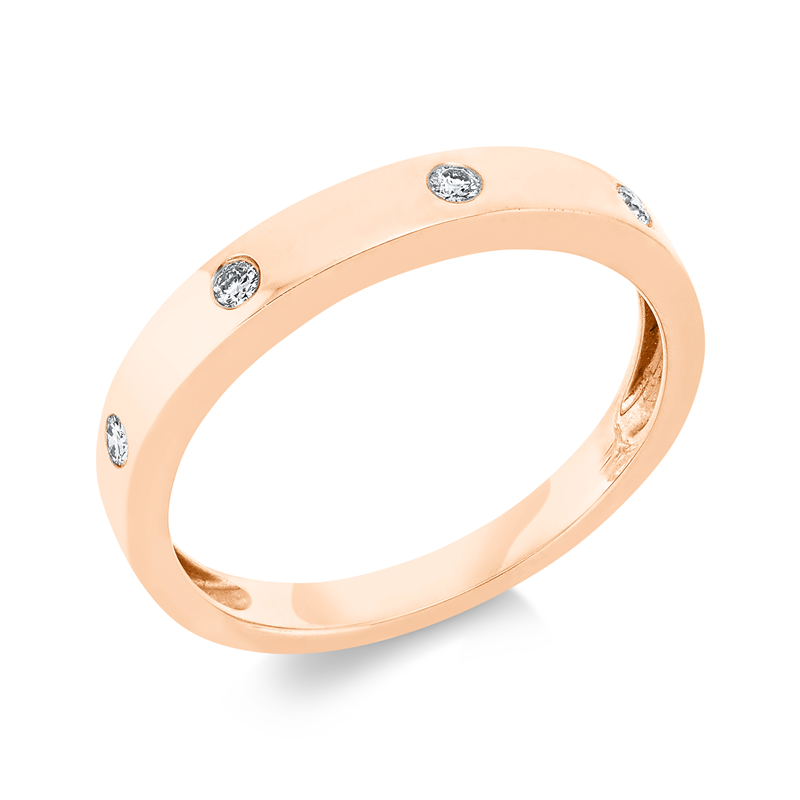 Image 90001498 - Ring Zarge 18 kt RG, 4 Brillanten 0,07 ct, I-si, Weite:53 =*=*= Unterkategorie: Modern ...