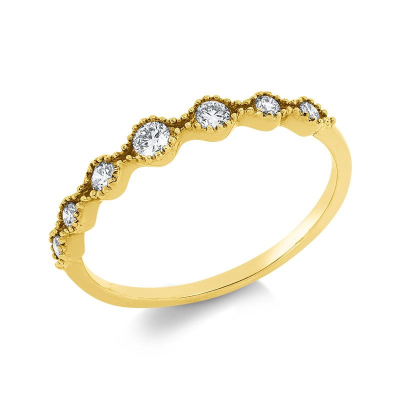 Image 90001499 - Ring 18 kt GG, 7 Brillanten 0,20 ct, I-si, B:2,6 mm, Weite:53 =*=*= Unterkategorie: ...