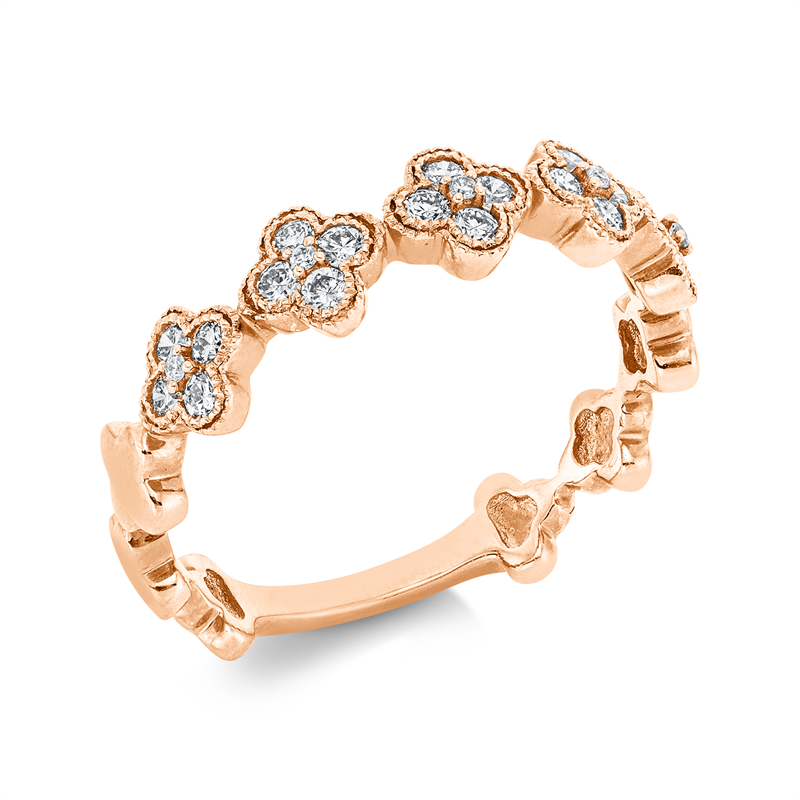 Image 90001500 - Ring 18 kt RG, 20 Brillanten 0,31 ct, I-si, 5 Brillanten 0,02 ct, I-si, ...