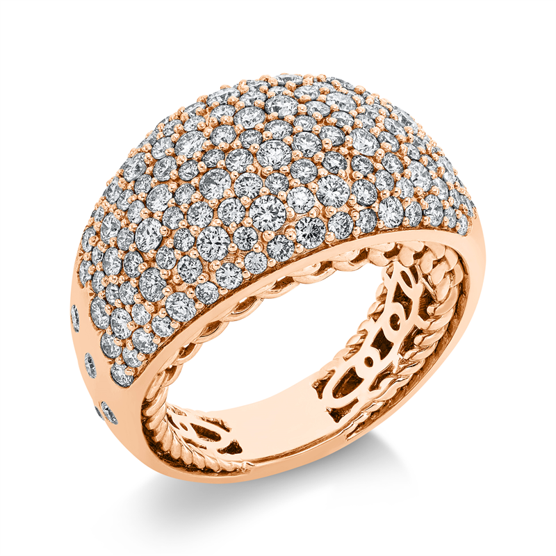 Image 90001501 - Ring 18 kt RG, mattiert, 38 Brillanten 1,12 ct, TW-si, 4 Brillanten 0,16 ct, TW-si, 111 ...