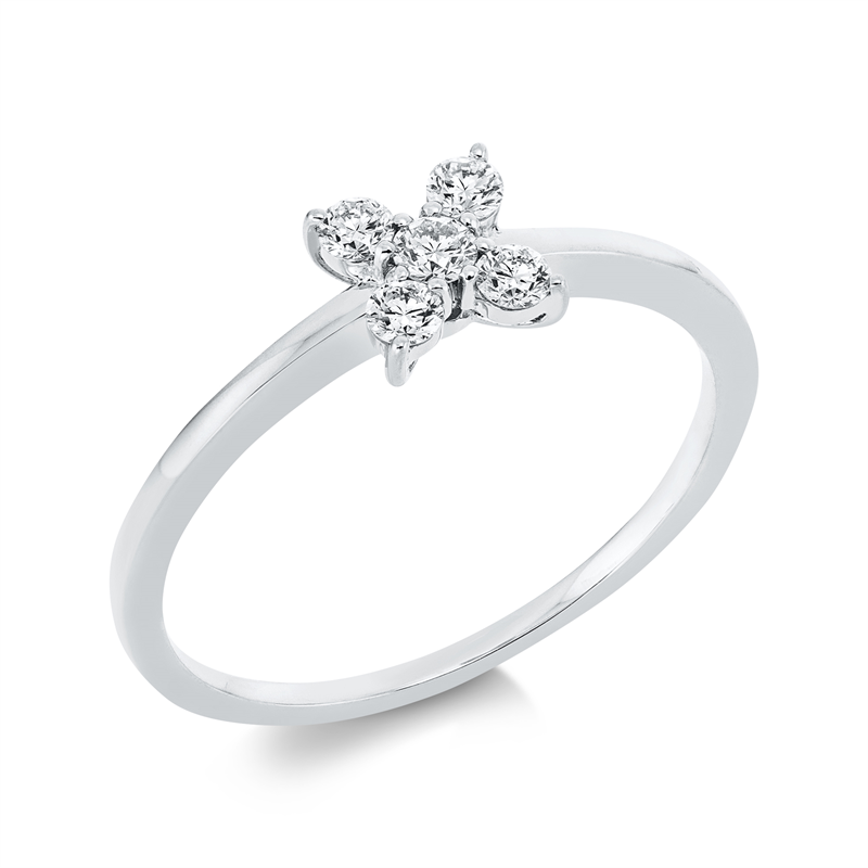 Image 90001538 - Ring 18 kt WG, 5 Brillanten 0,21 ct, TW-si, H:5,7 mm, B:5,7 mm, ...