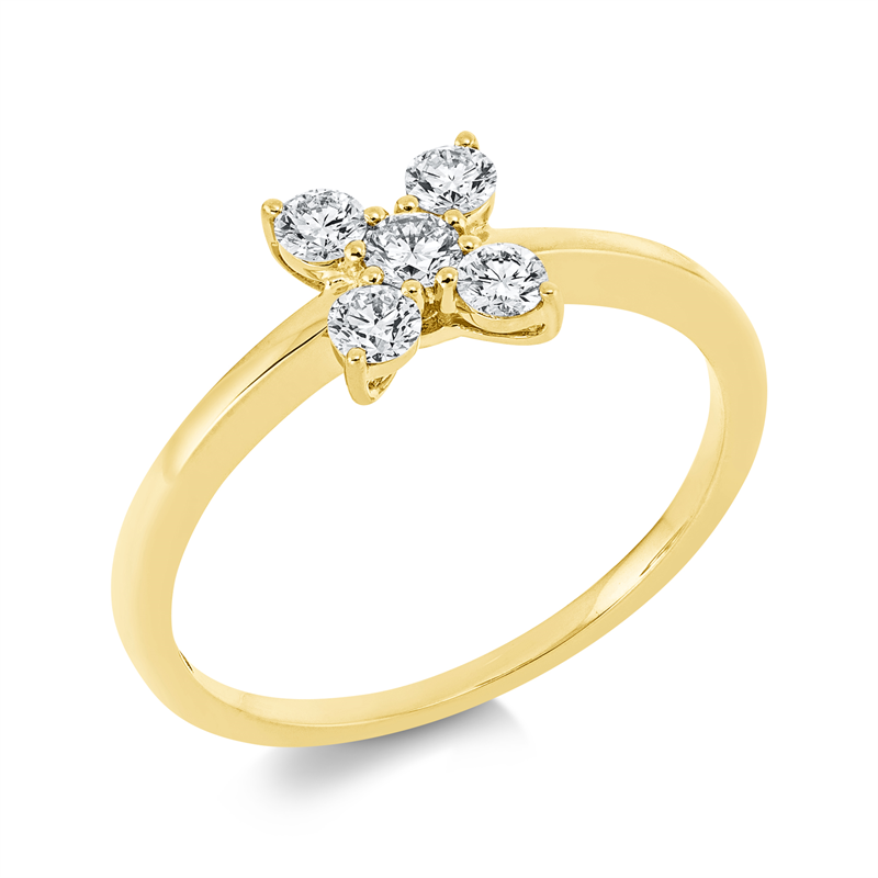 Image 90001539 - Ring 18 kt GG, 5 Brillanten 0,35 ct, TW-si, H:6,6 mm, B:6,6 mm, ...