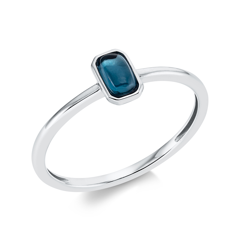 Image 90001547 - Ring 18 kt WG baguette, 1 Topas 0,39 ct Lond. blue, H:4,1 mm, B:6,1 mm, ...