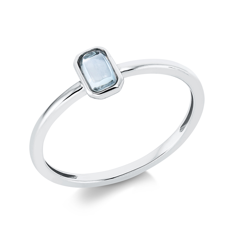 Image 90001548 - Ring 18 kt WG baguette, 1 Topas 0,35 ct sky blue, H:4,1 mm, B:6,1 mm, ...