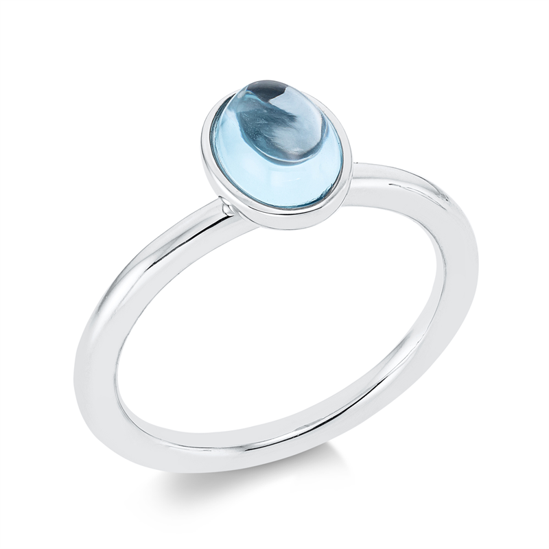 Image 90001549 - Ring 18 kt WG oval, 1 Topas 1,68 ct sky blue, H:7,2 mm, B:8,9 mm, ...