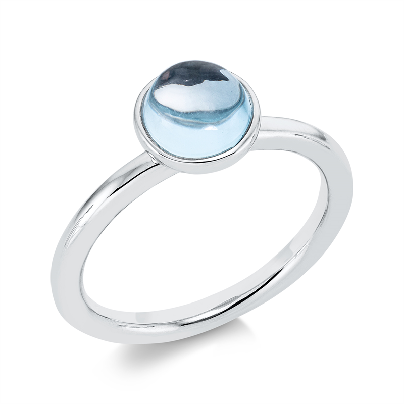 Image 90001550 - Ring 18 kt WG rund, 1 Topas 1,94 ct sky blue, H:8,1 mm, B:8,2 mm, ...