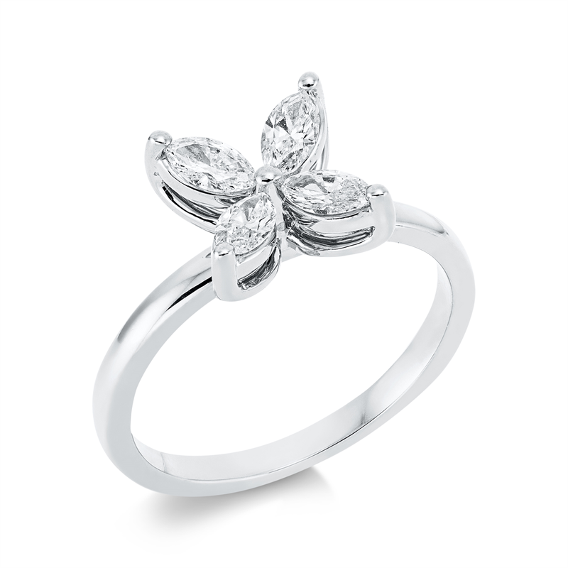 Image 90001571 - Ring 18 kt WG, 4 Navette 0,58 ct, TW-si, Weite:54 =*=*= Unterkategorie: Modern Woman, ...