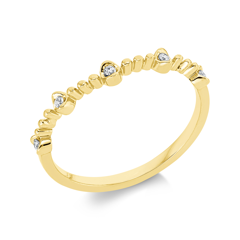 Image 90001572 - Ring 18 kt GG, 5 Brillanten 0,06 ct, TW-si, B:2,6 mm, Weite:54 =*=*= Unterkategorie: ...
