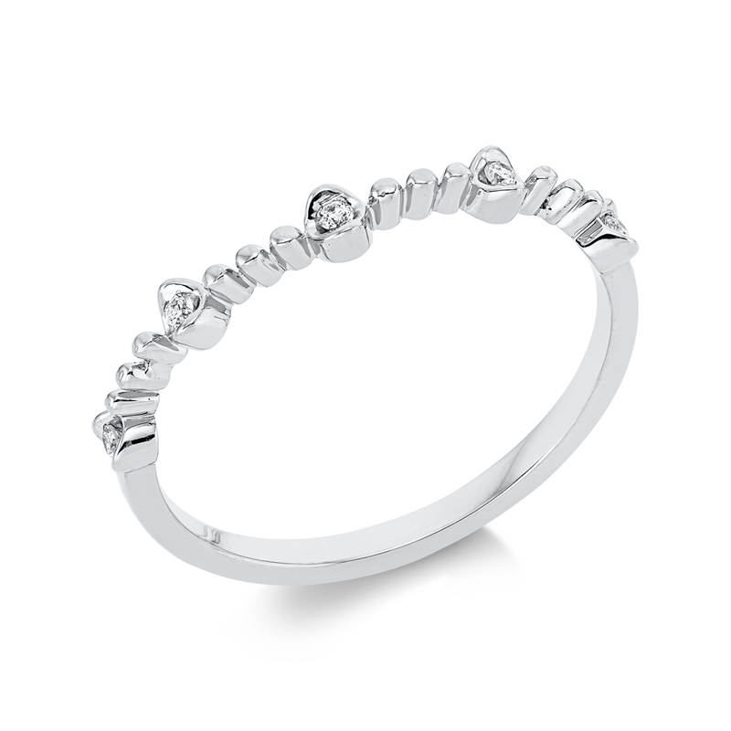 Image 90001574 - Ring 18 kt WG, 5 Brillanten 0,06 ct, TW-si, B:2,6 mm, Weite:54 =*=*= Unterkategorie: ...