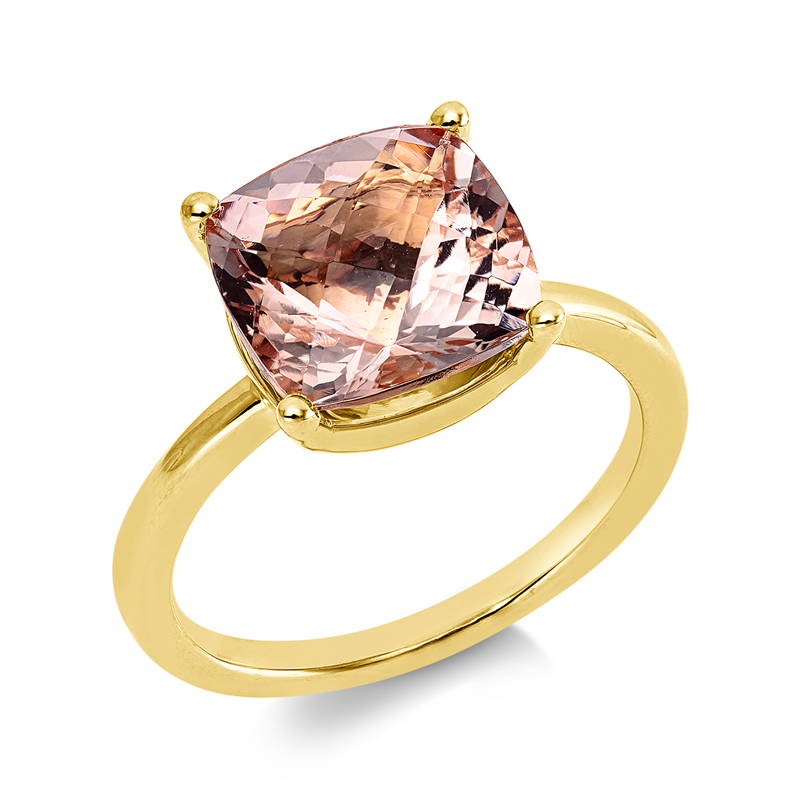 Image 90001592 - Ring 4er-Krappe 18 kt GG, 1 Morganit 4,23 ct rosé, H:10,0 mm, B:10,0 mm, ...