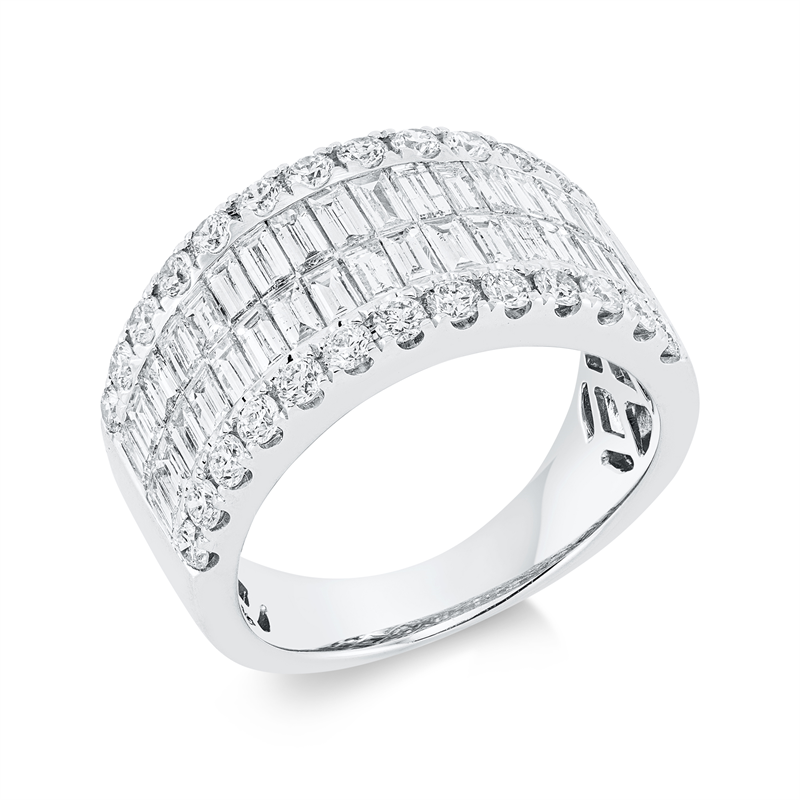 Image 90001607 - Ring 18 kt WG, 34 Baguette 1,49 ct, TW-si, 26 Brillanten 0,79 ct, TW-si, ...