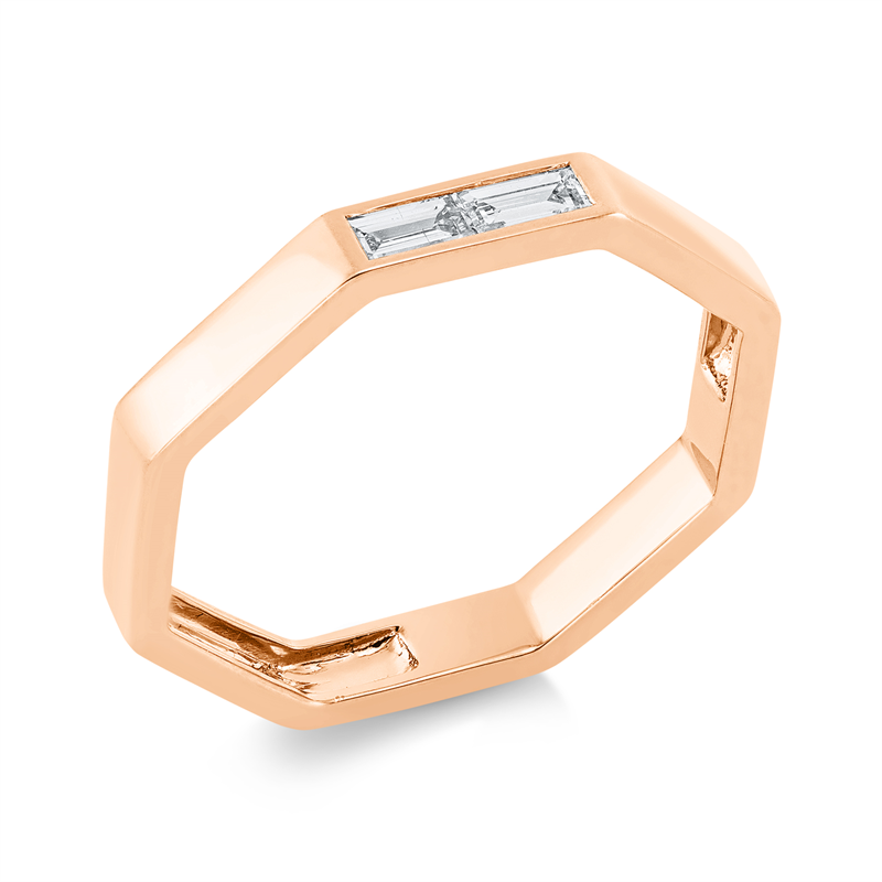 Image 90001608 - Ring 18 kt RG, 2 Baguette 0,15 ct, TW-si, Weite:52 =*=*= Unterkategorie: Baguette, ...