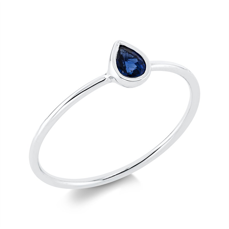 Image 90001614 - Ring Zarge 18 kt WG, 1 Saphir 0,26 ct blau, Weite:53 =*=*= Unterkategorie: Farbstein ...