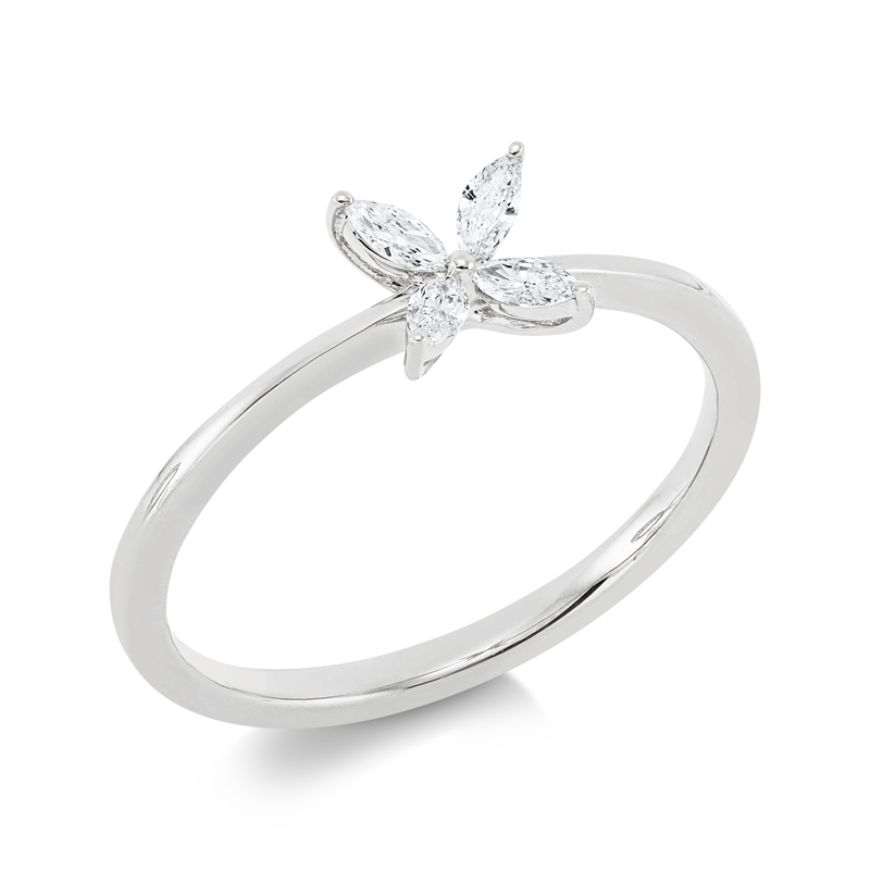 Image 90001622 - Ring 18 kt WG, 4 Navette 0,13 ct, TW-si, Weite:54 =*=*= Unterkategorie: Modern Woman, ...