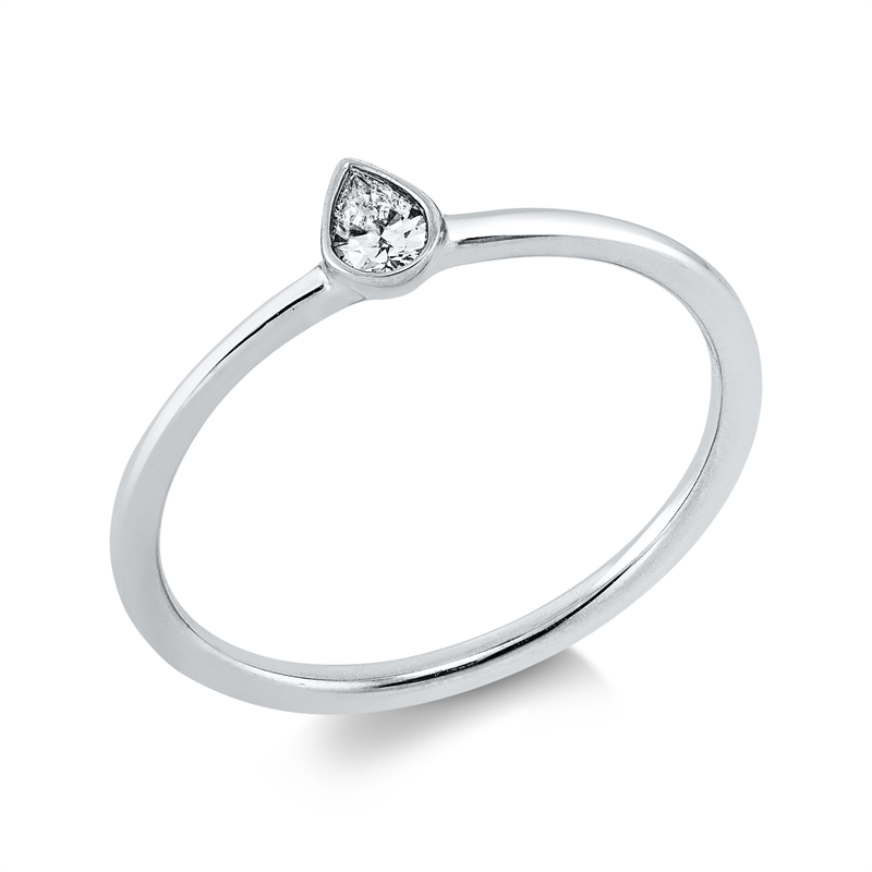 Image 90001627 - Ring 18 kt WG, 1 Tropfen 0,11 ct, TW-vsi, Weite:54 =*=*= Unterkategorie: Solitaire, ...