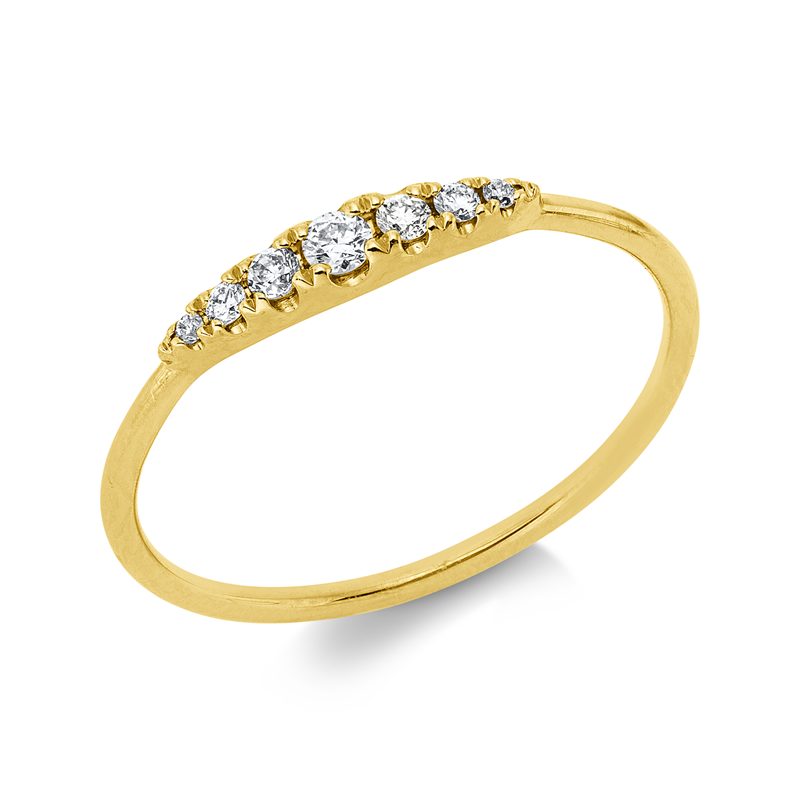 Image 90001629 - Ring 18 kt GG, 7 Brillanten 0,09 ct, I-si, H:12,0 mm, B:2,5 mm, ...