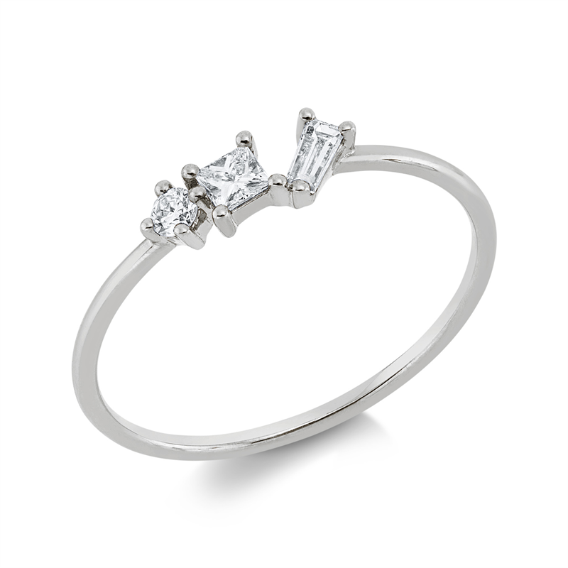 Image 90001631 - Ring 14 kt WG, 3 Fant-Schl. 0,20 ct, TW-si, H:9,0 mm, B:3,6 mm, ...