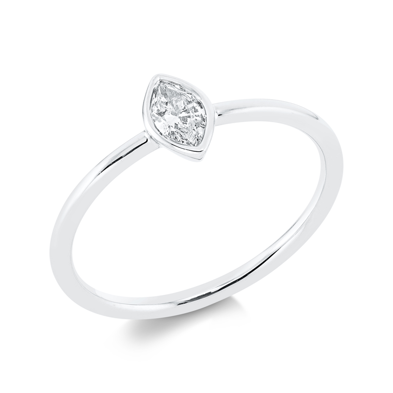 Image 90001632 - Ring 18 kt WG, 1 Navette 0,24 ct, F-pi, Weite:54 =*=*= Unterkategorie: Solitaire, ...