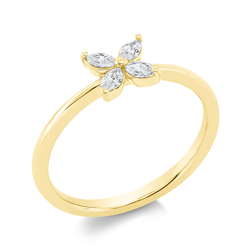 Image 90001633 - Ring 18 kt GG, 4 Navette 0,20 ct, TW-si, Weite:54 =*=*= Unterkategorie: Modern Woman, ...
