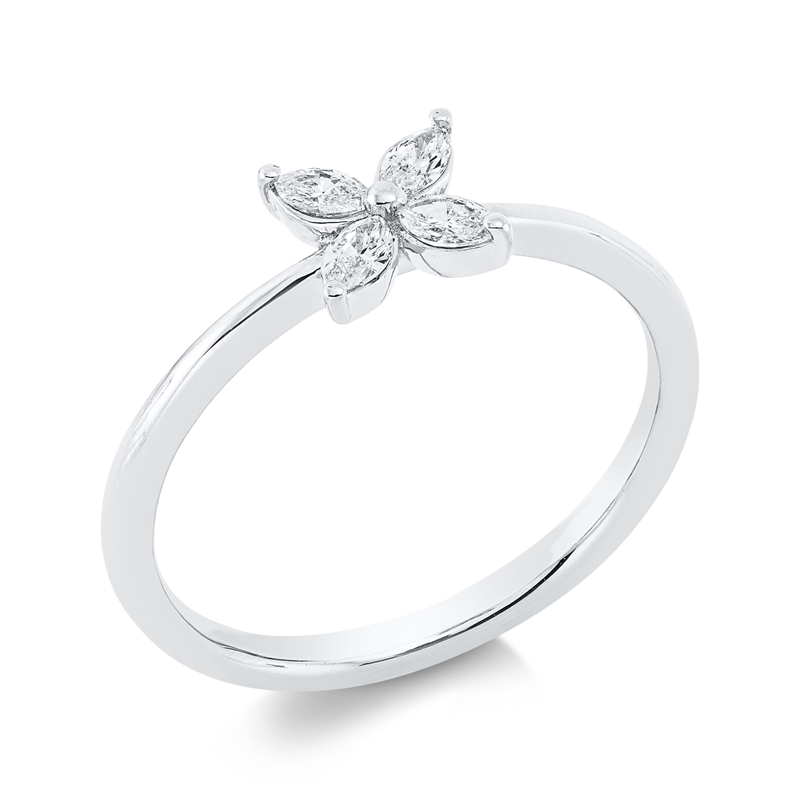 Image 90001634 - Ring 18 kt WG, 4 Navette 0,20 ct, TW-si, Weite:54 =*=*= Unterkategorie: Modern Woman, ...