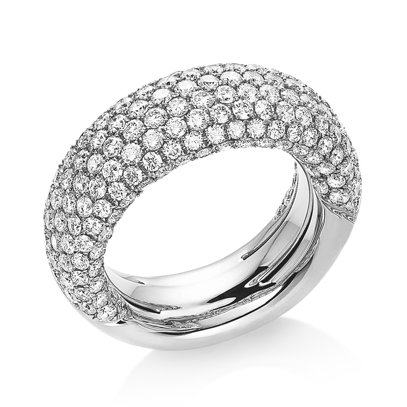 Image 90001658 - Ring 18 kt WG, 218 Brillanten 3,76 ct, TW-vsi/si, Weite:54 =*=*= Unterkategorie: Pavé, ...