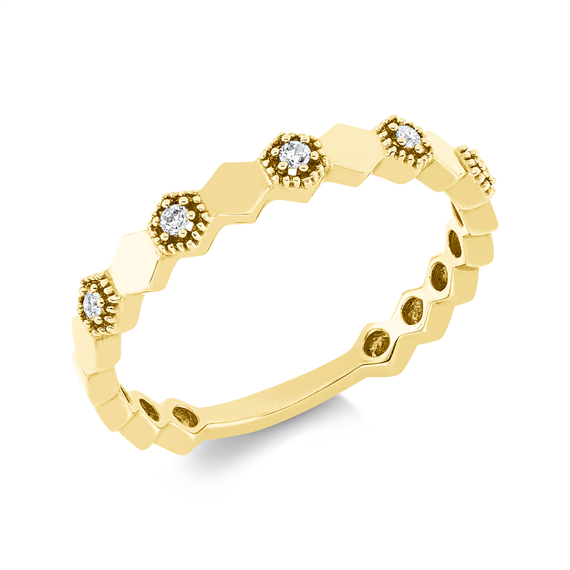 Image 90001679 - Ring 18 kt GG, 5 Brillanten 0,05 ct, I-si, Weite:53 =*=*= Unterkategorie: Modern Woman, ...