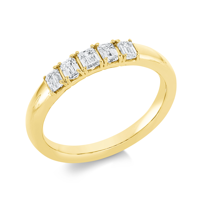 Image 90001716 - Ring 18 kt GG, 5 Sm.schliff 0,50 ct, TW-si, Weite:54 =*=*= Unterkategorie: Baguette, ...