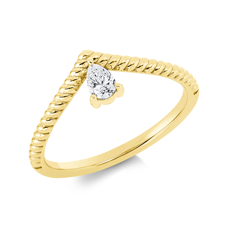 Image 90001718 - Ring 18 kt GG, 1 Tropfen 0,16 ct, TW-si, Weite:54 =*=*= Unterkategorie: Solitaire, ...
