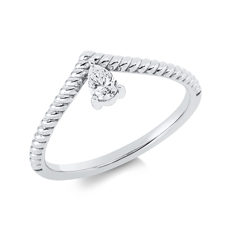 Image 90001719 - Ring 18 kt WG, 1 Tropfen 0,16 ct, TW-si, Weite:54 =*=*= Unterkategorie: Solitaire, ...
