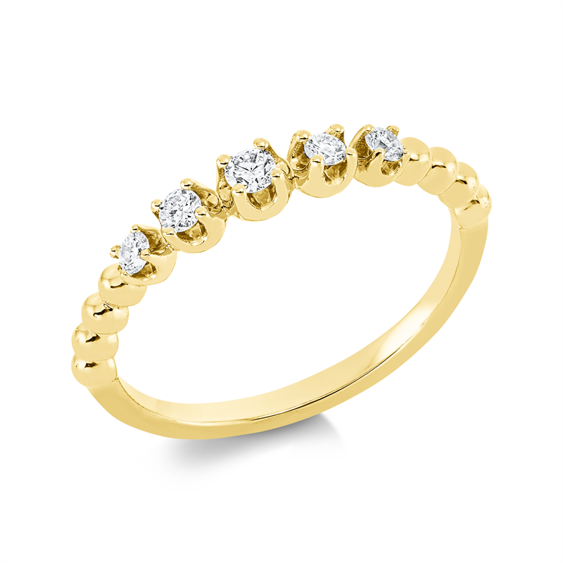 Image 90001730 - Ring 18 kt GG, 5 Brillanten 0,17 ct, TW-si, Weite:54 =*=*= Unterkategorie: Modern ...