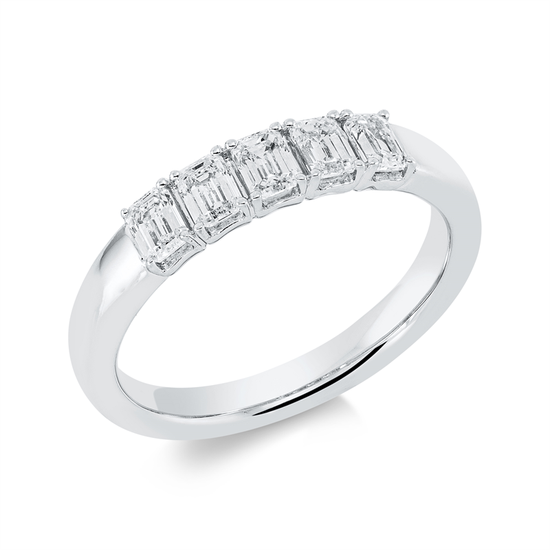 Image 90001732 - Ring 18 kt WG, 5 Sm.schliff 0,80 ct, TW-si, Weite:54 =*=*= Unterkategorie: Baguette, ...