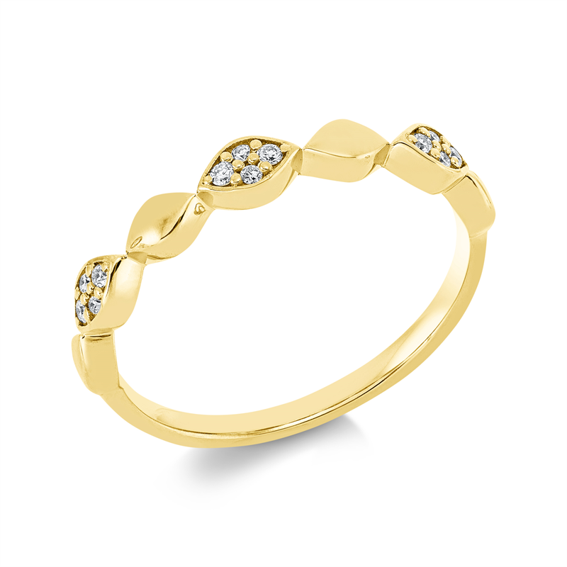 Image 90001736 - Ring 18 kt GG, 12 Brillanten 0,07 ct, TW-si, Weite:54 =*=*= Unterkategorie: Modern ...