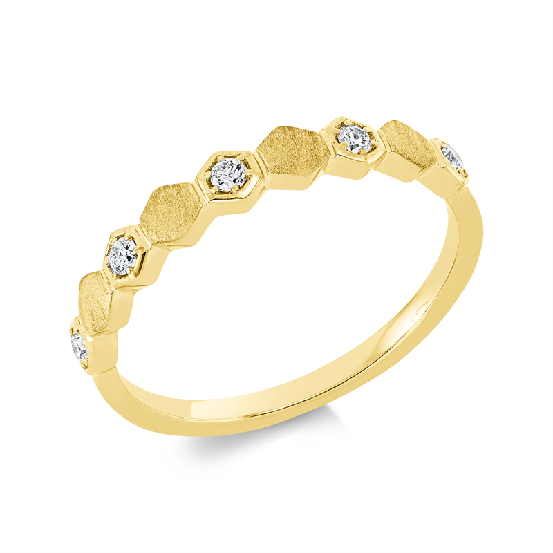 Image 90001742 - Ring 18 kt GG, 5 Brillanten 0,10 ct, TW-si, Weite:54 =*=*= Unterkategorie: Modern ...